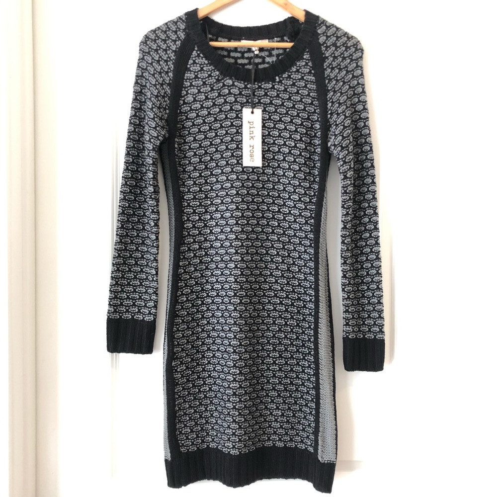 NWT Pink Rose Sweater Dress. Size L